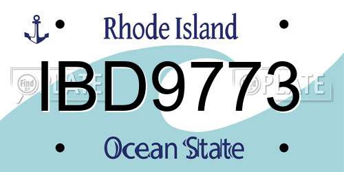 IBD9773 Rhode Island License Plate