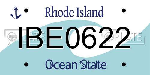 IBE0622 Rhode Island License Plate