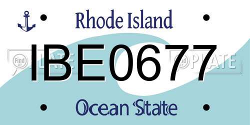 IBE0677 Rhode Island License Plate