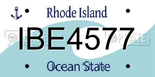 IBE4577 Rhode Island License Plate