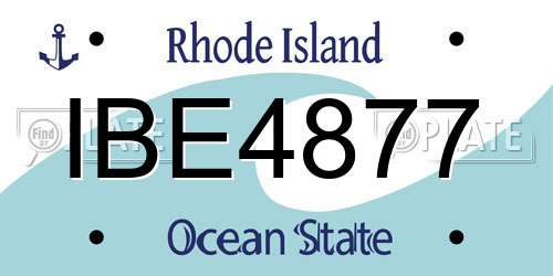 IBE4877 Rhode Island License Plate