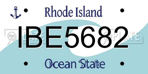 IBE5682 Rhode Island License Plate
