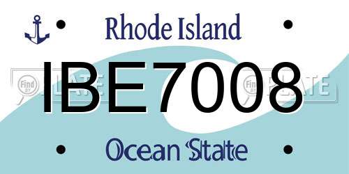 IBE7008 Rhode Island License Plate