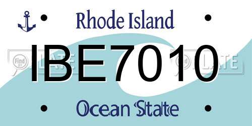 IBE7010 Rhode Island License Plate