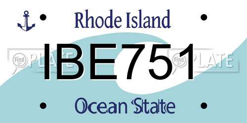 IBE751 Rhode Island License Plate