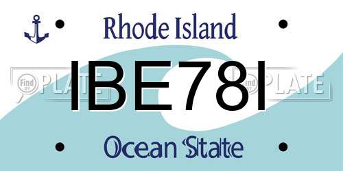 IBE78I Rhode Island License Plate