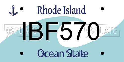 IBF570 Rhode Island License Plate