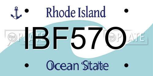 IBF57O Rhode Island License Plate