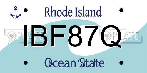 IBF87Q Rhode Island License Plate