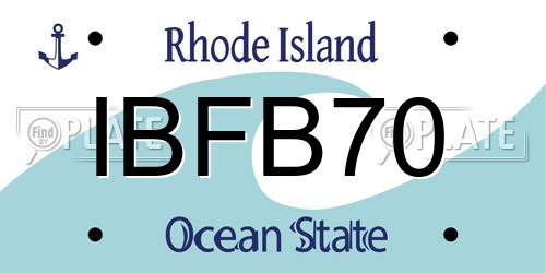 IBFB70 Rhode Island License Plate