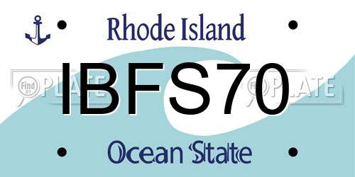 IBFS70 Rhode Island License Plate