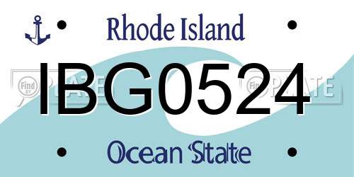 IBG0524 Rhode Island License Plate