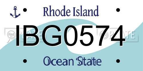 IBG0574 Rhode Island License Plate