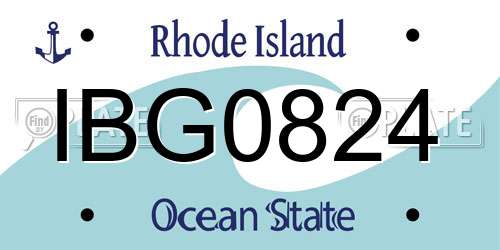 IBG0824 Rhode Island License Plate
