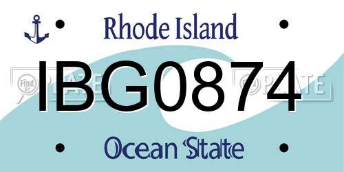 IBG0874 Rhode Island License Plate
