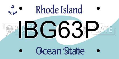 IBG63P Rhode Island License Plate