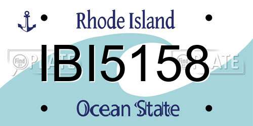 IBI5158 Rhode Island License Plate