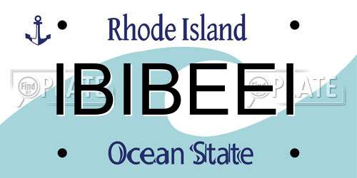 IBIBEEI Rhode Island License Plate