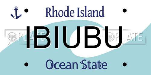 IBIUBU Rhode Island License Plate