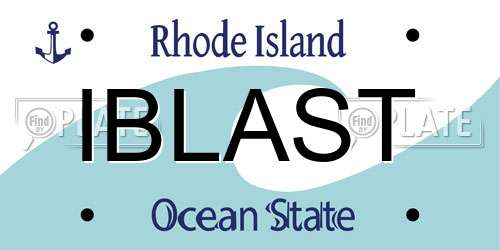 IBLAST Rhode Island License Plate