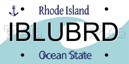 IBLUBRD Rhode Island License Plate