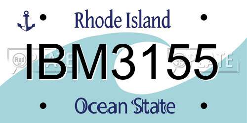 IBM3155 Rhode Island License Plate