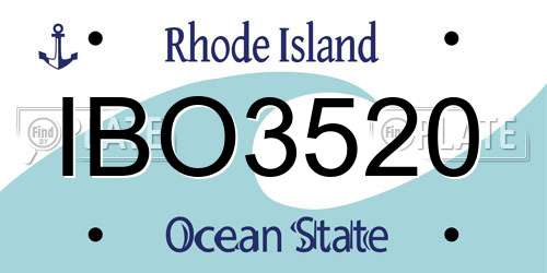 IBO3520 Rhode Island License Plate