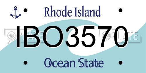IBO3570 Rhode Island License Plate