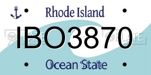 IBO3870 Rhode Island License Plate