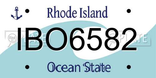 IBO6582 Rhode Island License Plate