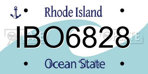 IBO6828 Rhode Island License Plate
