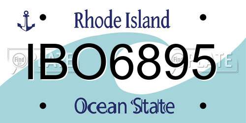 IBO6895 Rhode Island License Plate