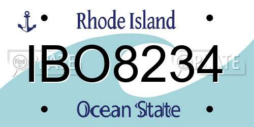 IBO8234 Rhode Island License Plate