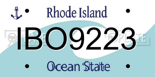 IBO9223 Rhode Island License Plate