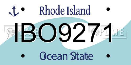 IBO9271 Rhode Island License Plate