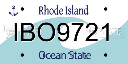 IBO9721 Rhode Island License Plate