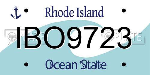 IBO9723 Rhode Island License Plate