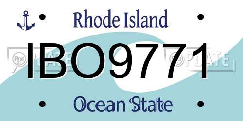 IBO9771 Rhode Island License Plate