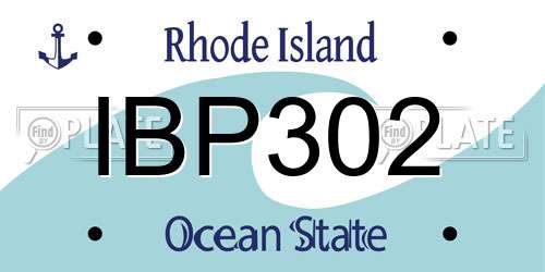 IBP302 Rhode Island License Plate