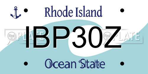 IBP30Z Rhode Island License Plate