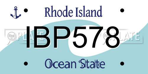 IBP578 Rhode Island License Plate
