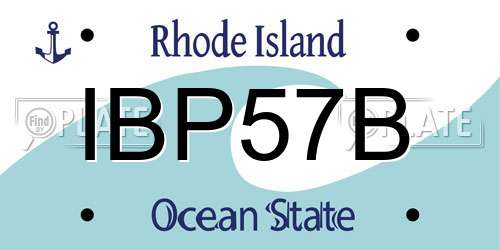 IBP57B Rhode Island License Plate
