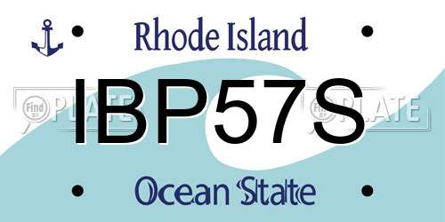 IBP57S Rhode Island License Plate