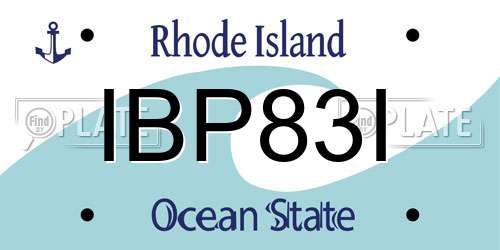 IBP83I Rhode Island License Plate