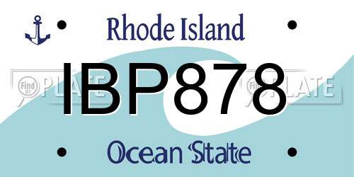 IBP878 Rhode Island License Plate
