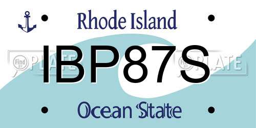 IBP87S Rhode Island License Plate