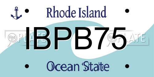 IBPB75 Rhode Island License Plate