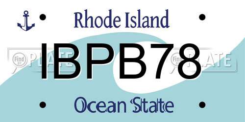 IBPB78 Rhode Island License Plate