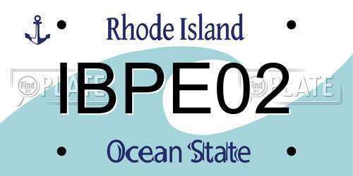 IBPE02 Rhode Island License Plate