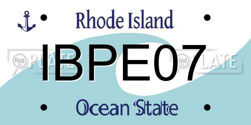 IBPE07 Rhode Island License Plate